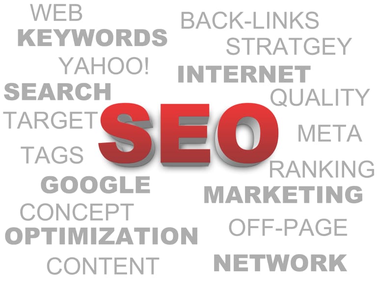 The word seo is shown on a white background.